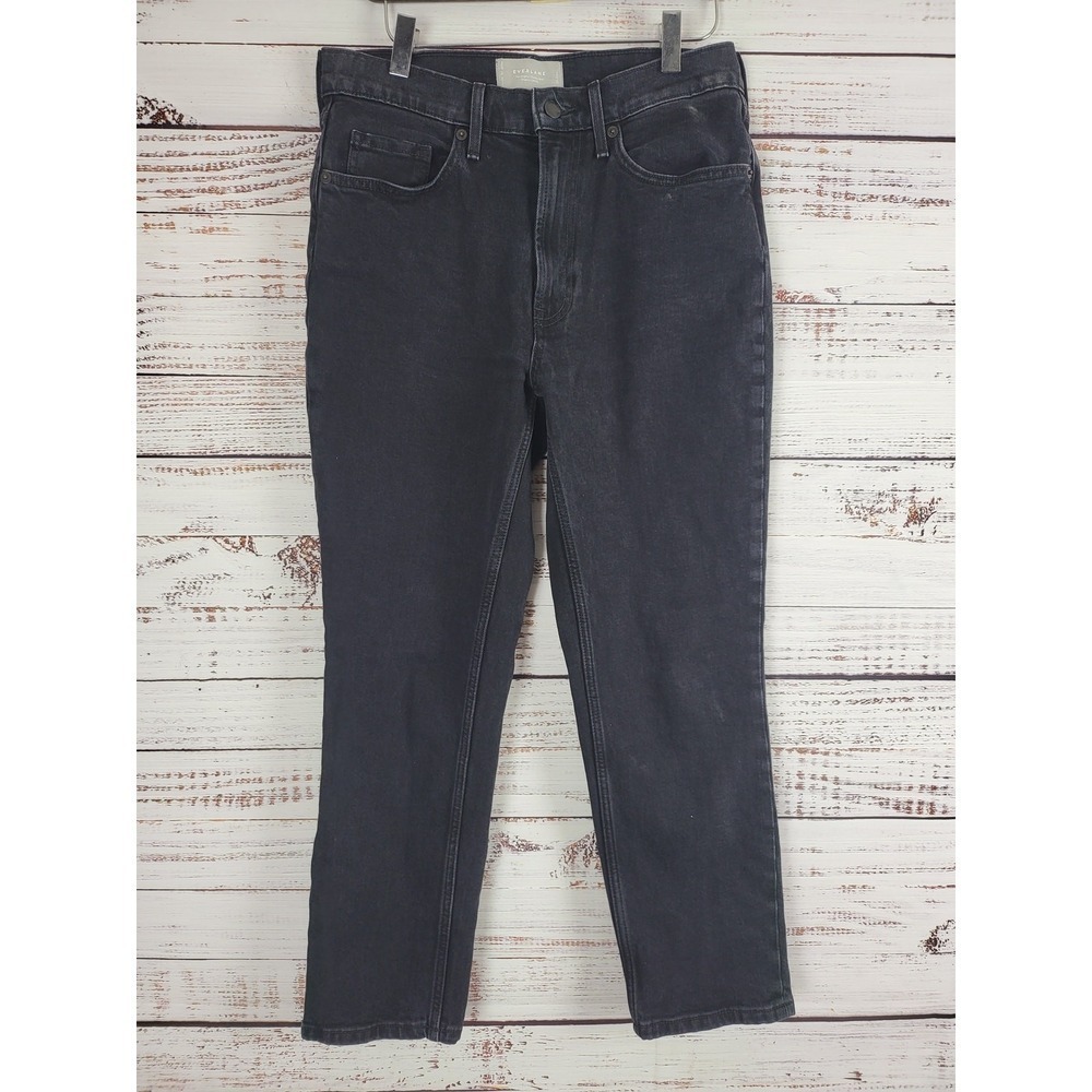 Everlane Original Cheeky‎ Jeans Cropped 28 Womens Black High Rise